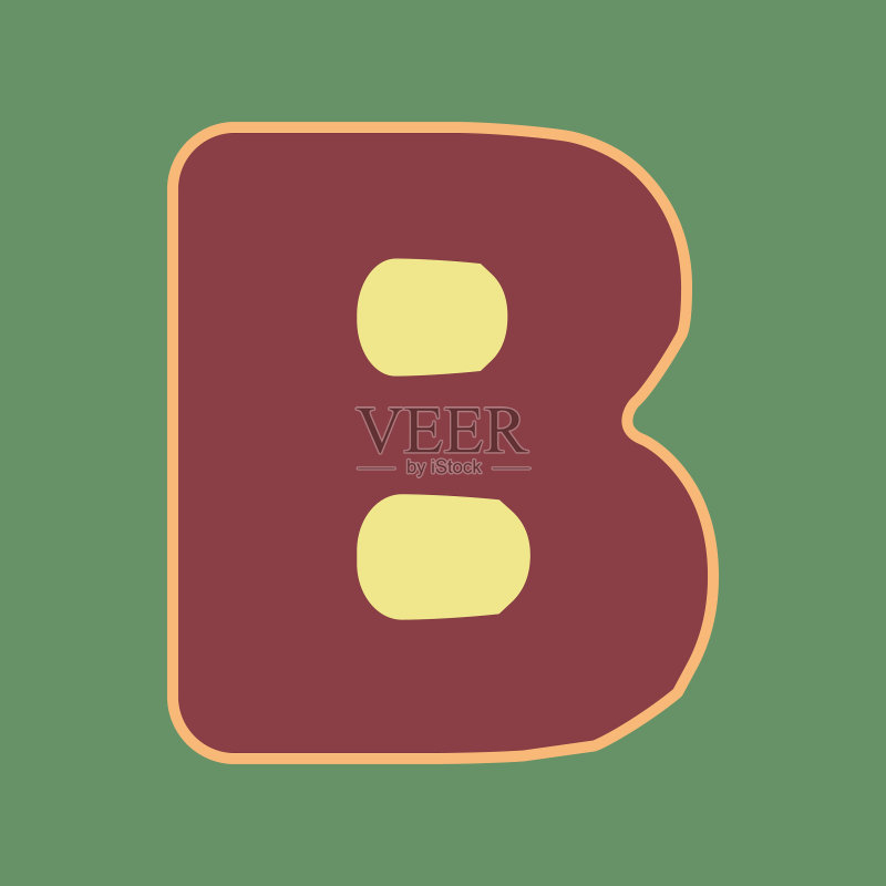 字母B符号设计模板元素图标素材
