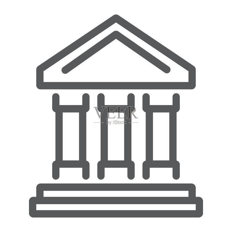 银行建筑金融银行业务线性图标图标素材