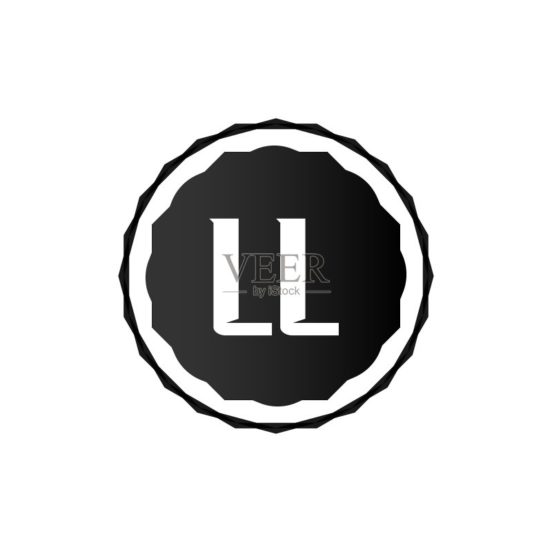 首字母LL标志设计模板图标素材