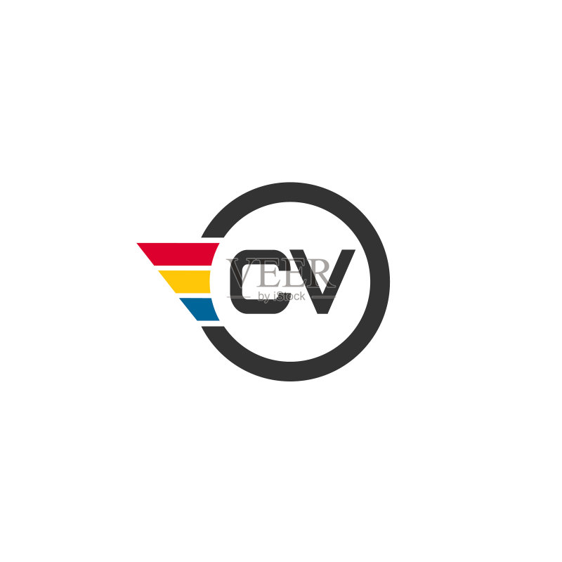首字母CV标志模板设计图标素材