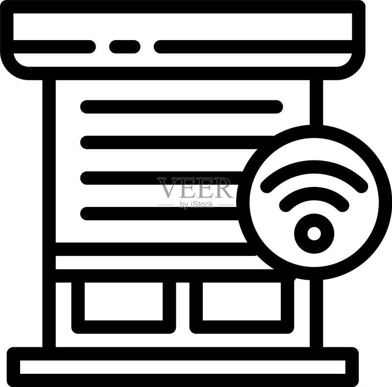 智能百叶窗图标轮廓样式图标素材