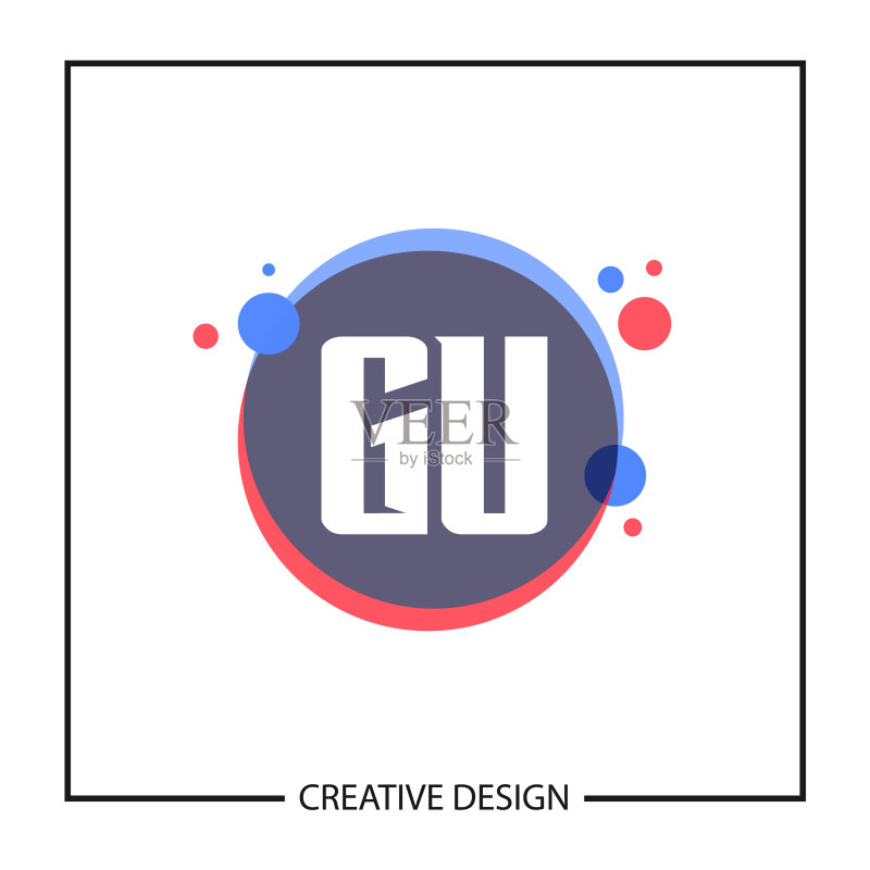GU字母logo模板设计图标素材