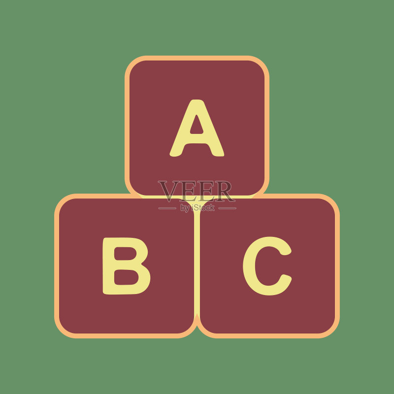 ABC立方体标志图标素材