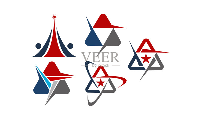 现代Logo字母A解决方案图标素材