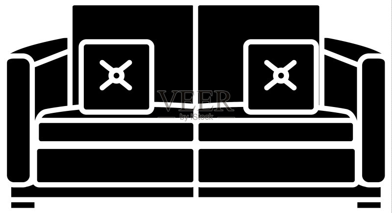 舒适的沙发(隔离)图标素材