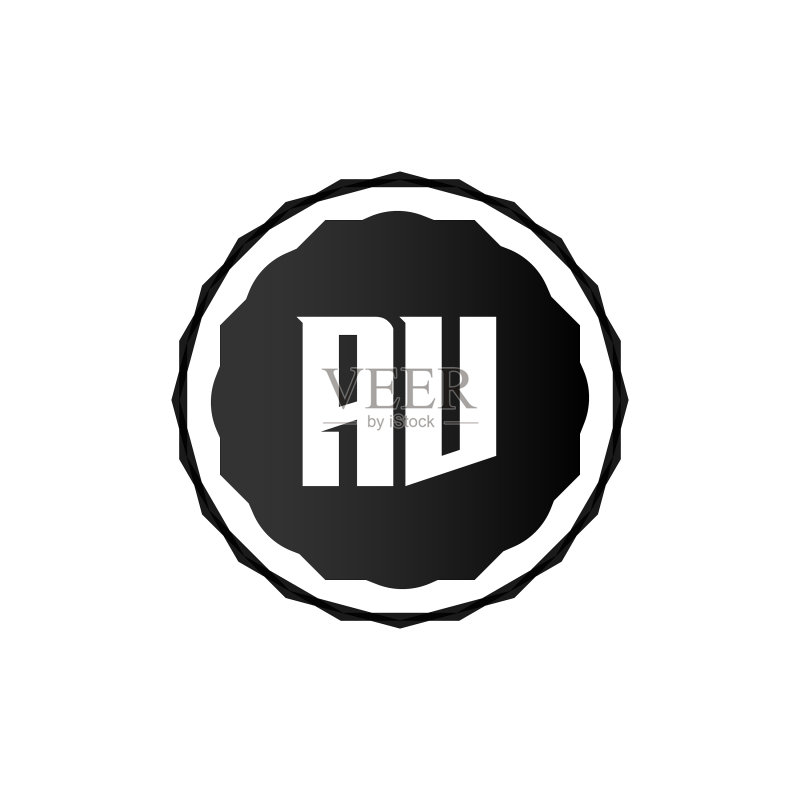 AV字母logo模板设计图标素材