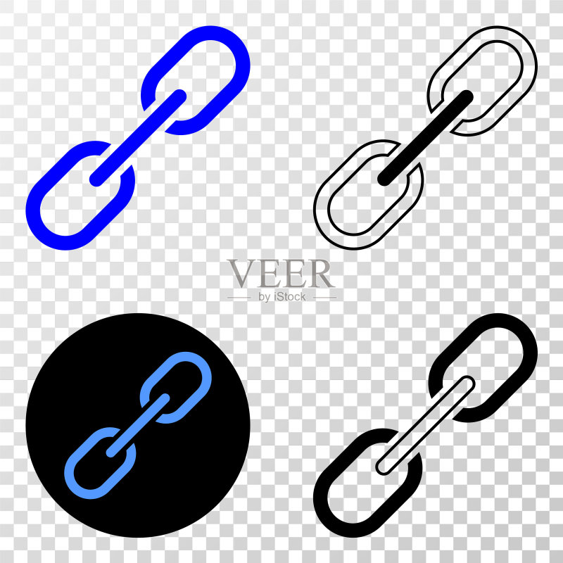 带轮廓线的链条EPS图标图标素材