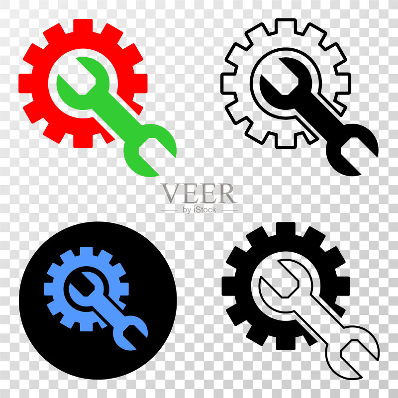 带轮廓版本的设置工具EPS图标图标素材