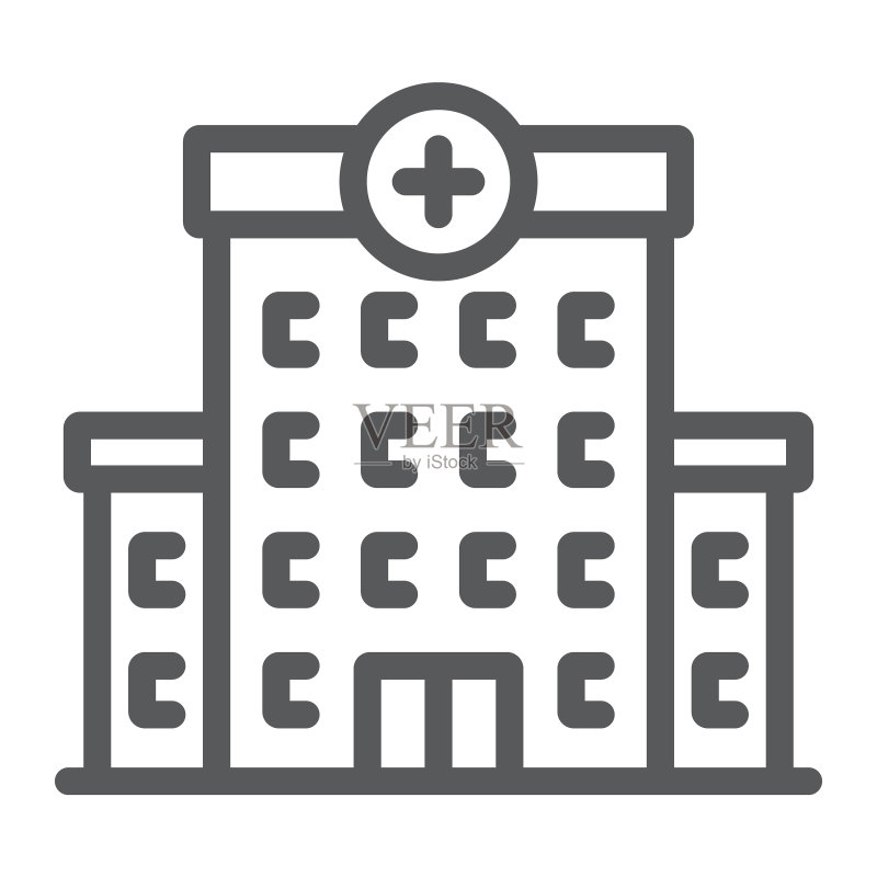医院线条图标建筑图标素材