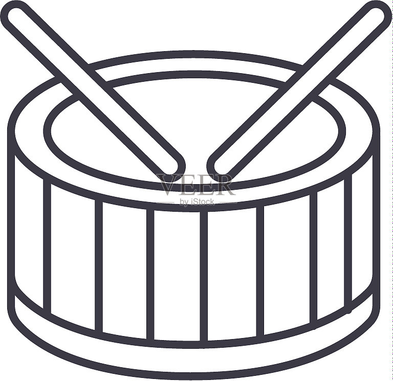 鼓线条图标标志图标素材