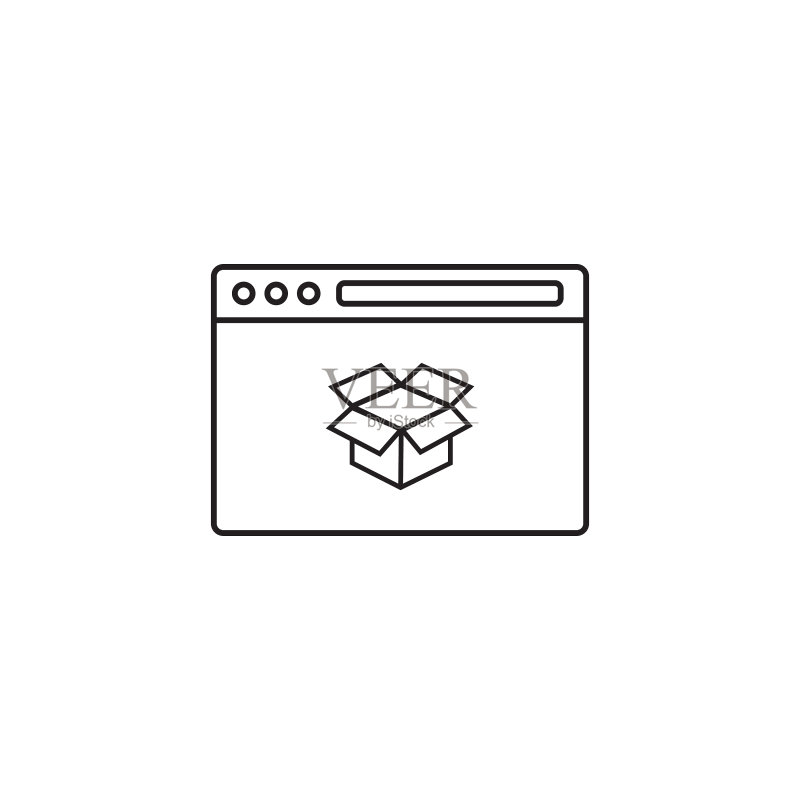 SEO工具包图标浏览器与盒子图标素材