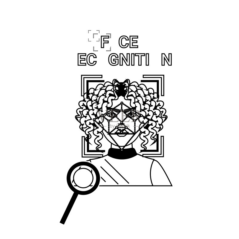 生物识别扫描图标集面部识别图标素材