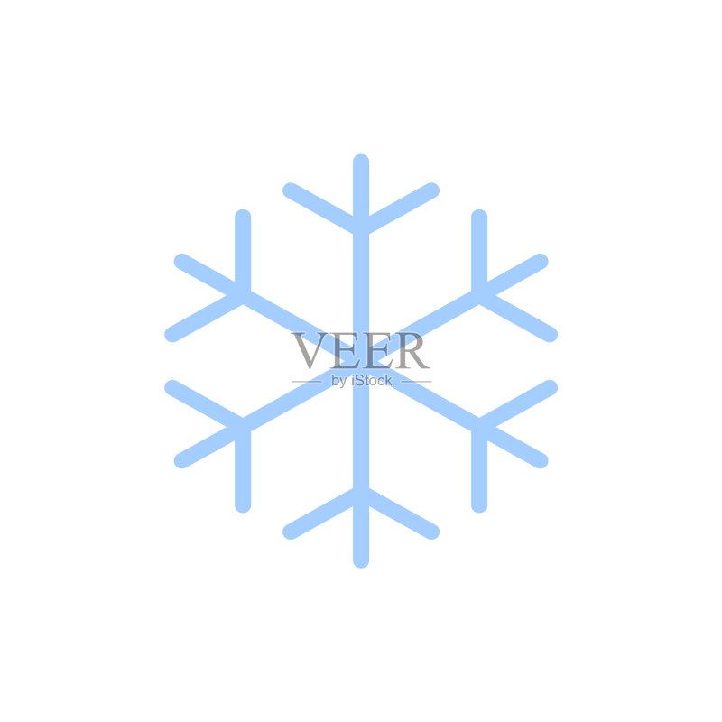 蓝色剪影雪花图标图标素材