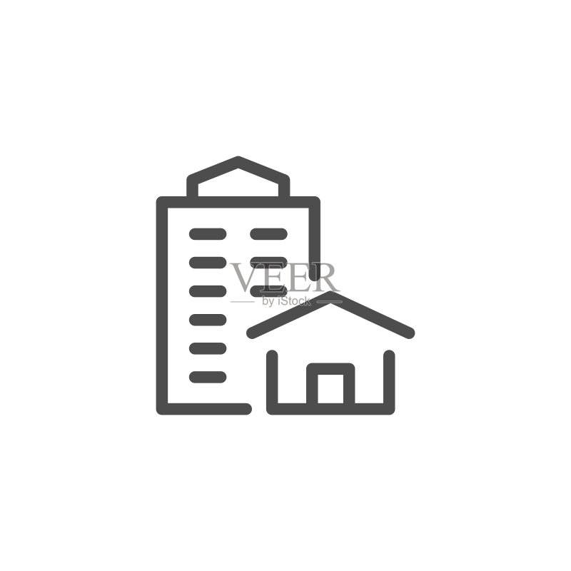房地产线性图标图标素材