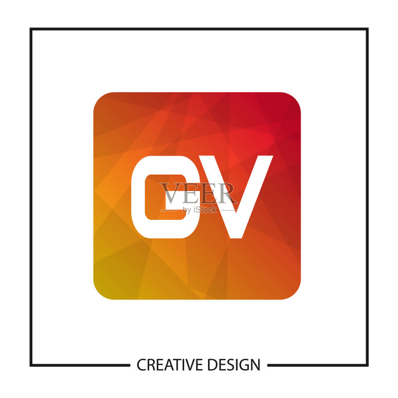 GV字母logo模板设计图标素材