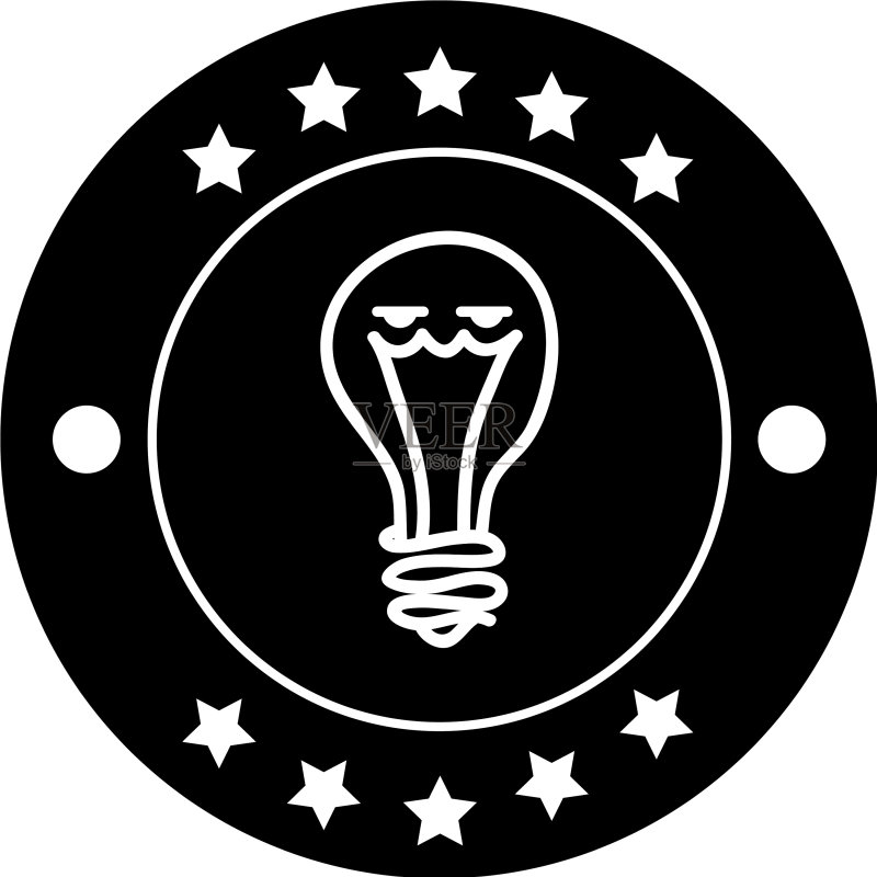 灯泡灯光创意印章图标素材