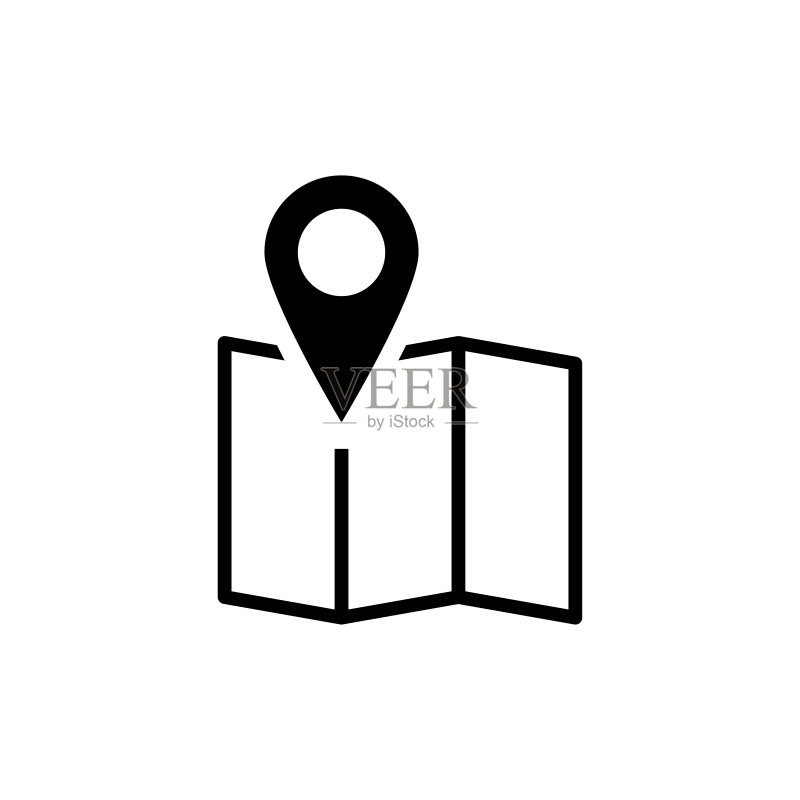 时尚的精确定位图标扁平矢量模板设计图标素材