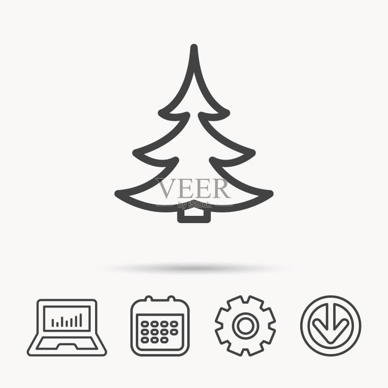 圣诞冷杉树图标云杉标志图标素材