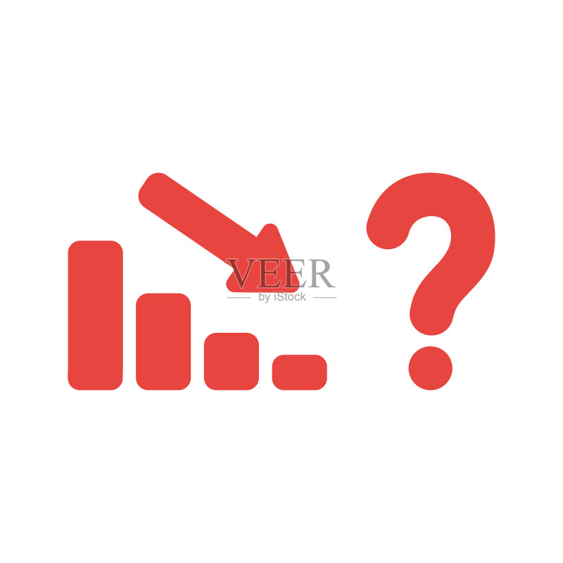 销售条形图下降的图标概念图标素材