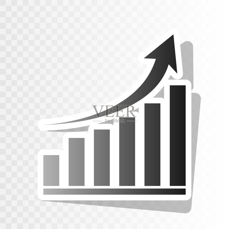 增长图表标志新年黑色图标图标素材