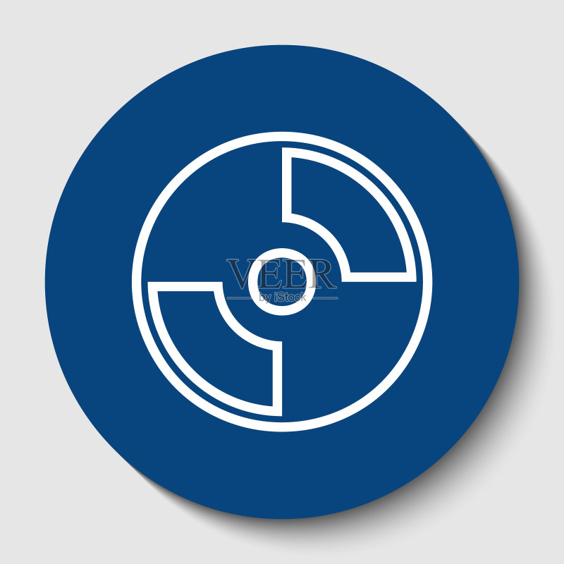 CD或DVD白色轮廓图标图标素材
