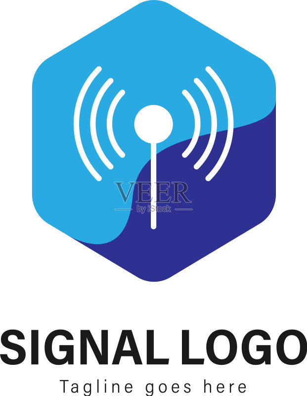 带有信号的信号logo模板设计图标素材