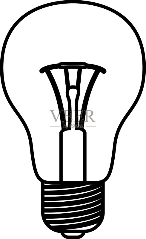 monochrome silhouette of light bulb icon图标素材
