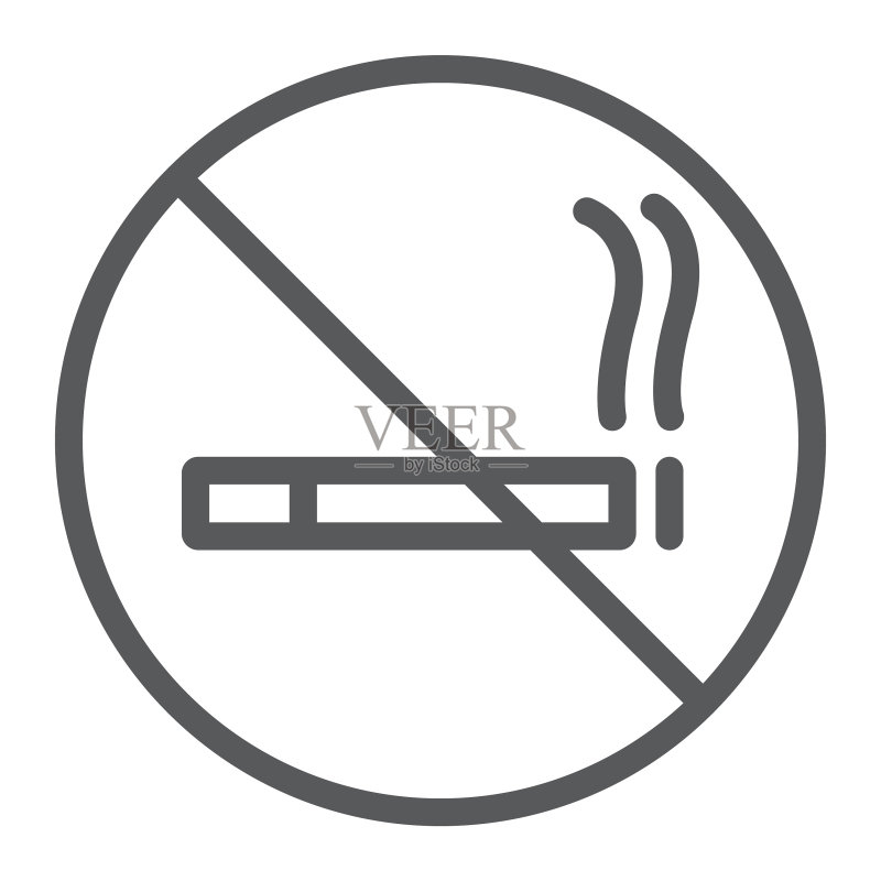 禁止吸烟线条图标图标素材