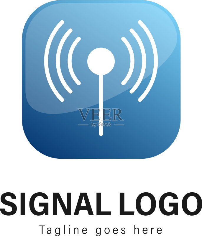 带有信号的信号logo模板设计图标素材