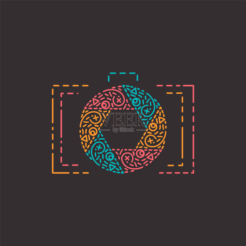 线条风格的抽象摄影Logo图标素材