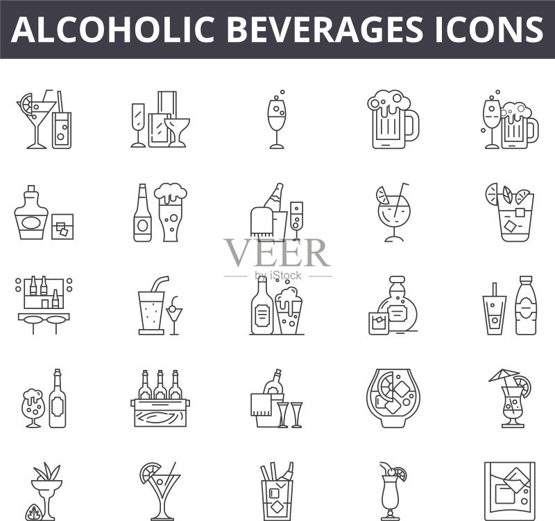 酒水网页移动端线性图标图标素材