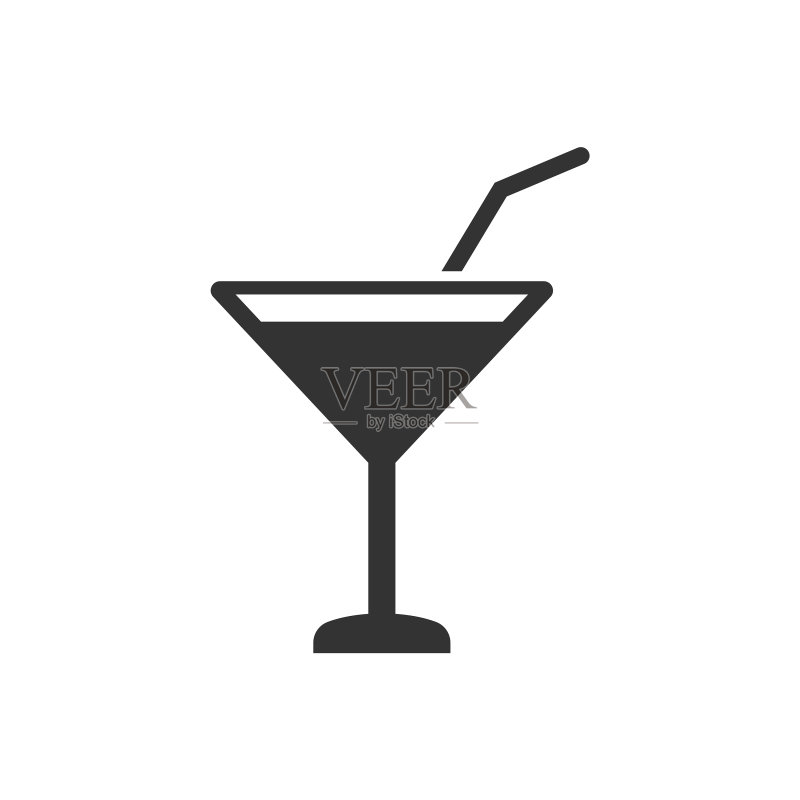 扁平风格酒精鸡尾酒图标图标素材