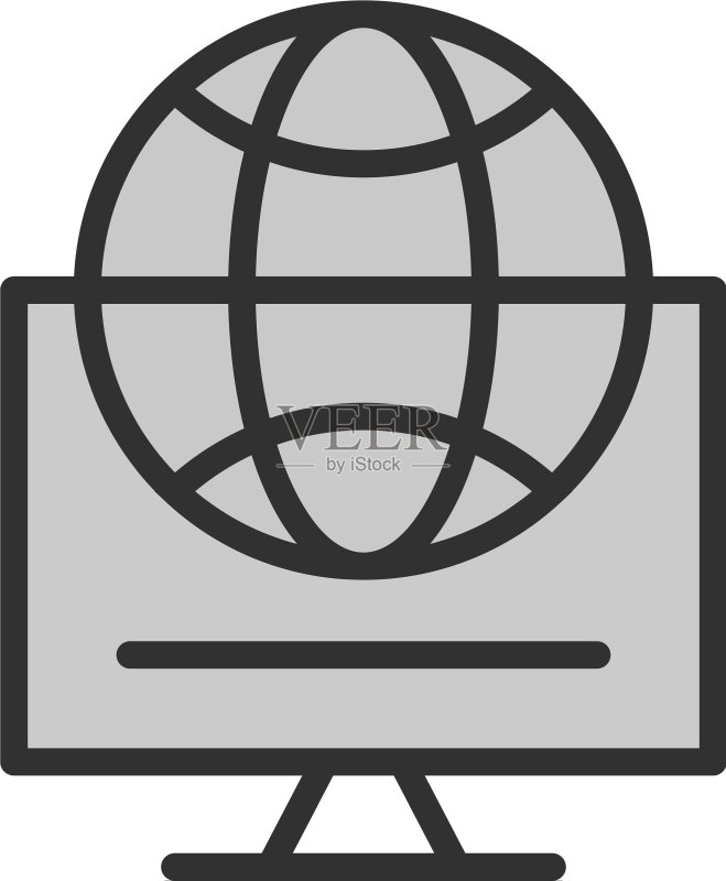 地球互联网网络在线显示器图标图标素材