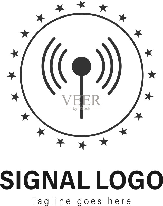 带有信号的信号logo模板设计图标素材
