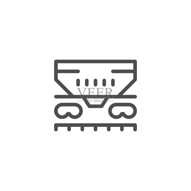货运车厢线性图标图标素材
