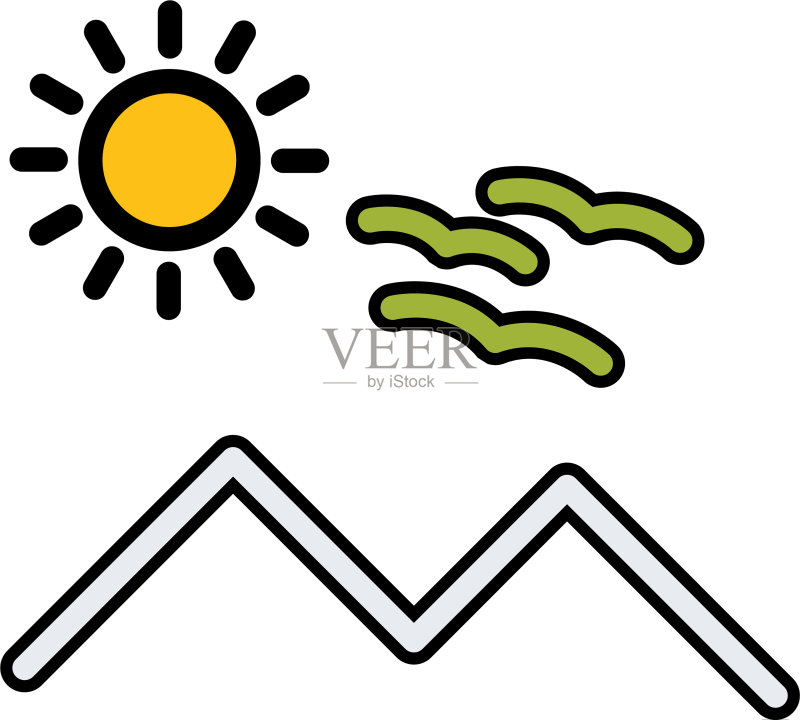 阳光山峰图标图标素材