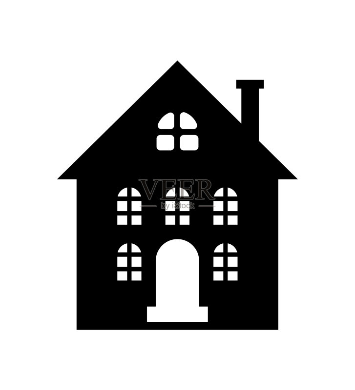隔离的住宅房地产建筑图标图标素材