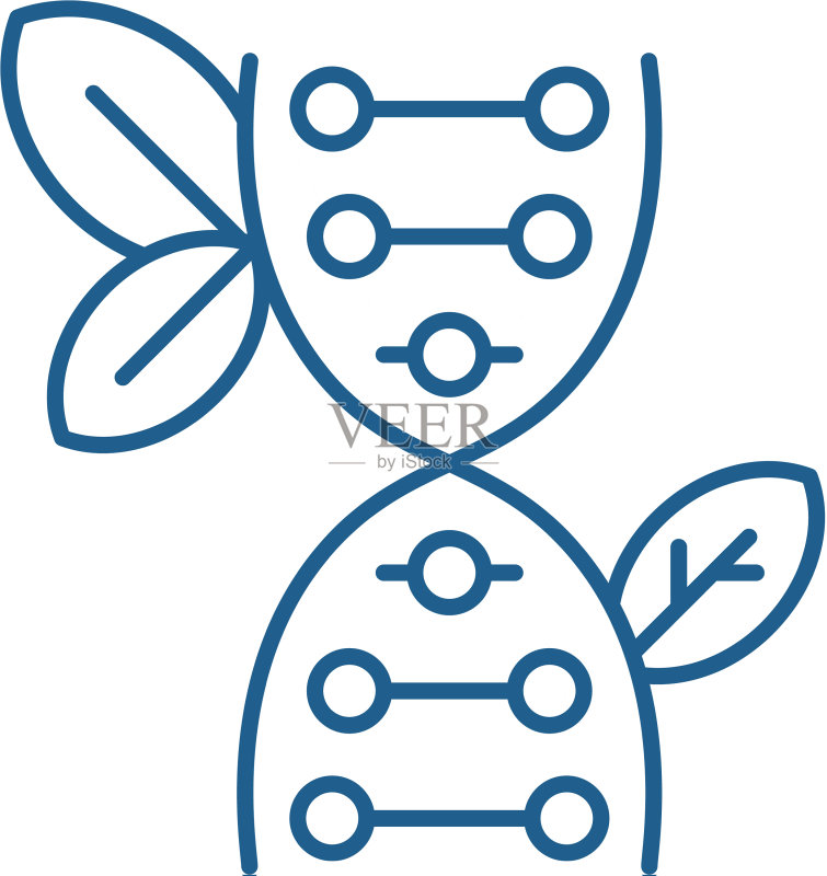 生物学线性图标概念生物学扁平风格图标素材