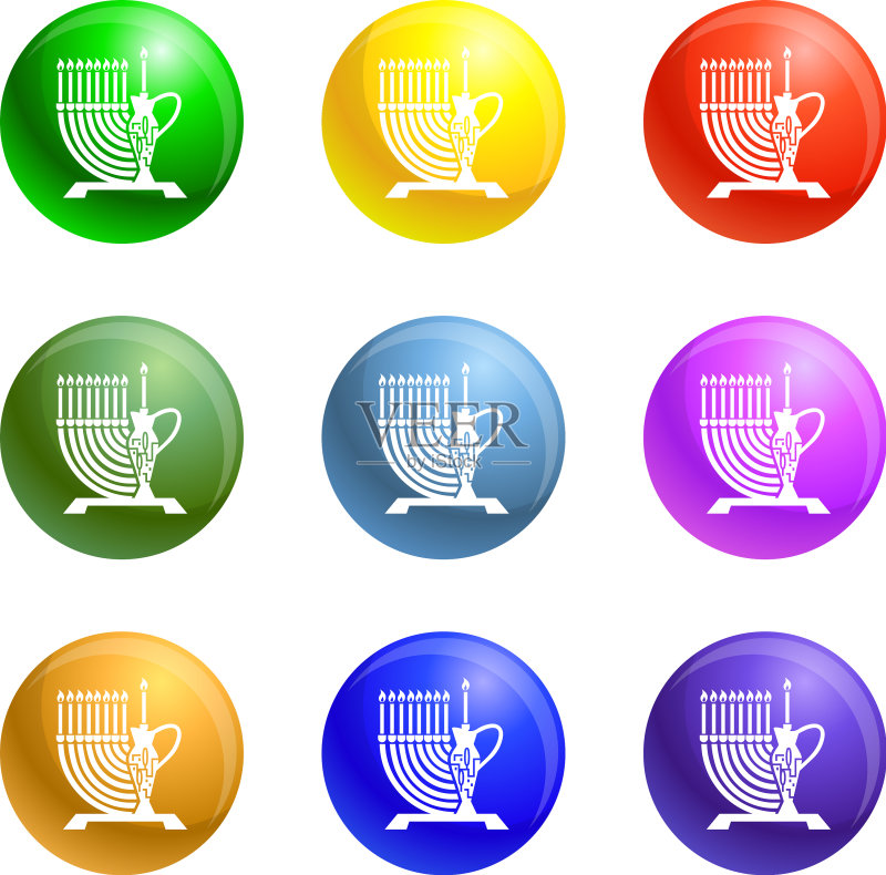 高烛台水罐图标集图标素材