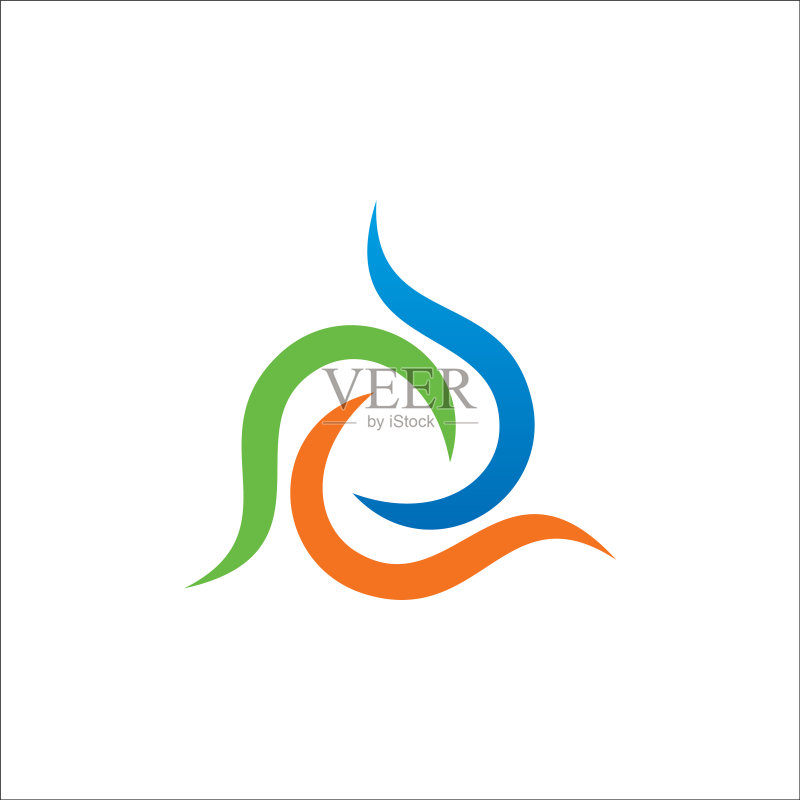 彩色圆形抽象Logo图标素材