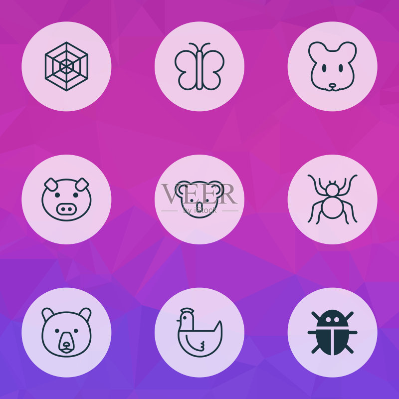 有袋鼠类动物的自然图标合集图标素材