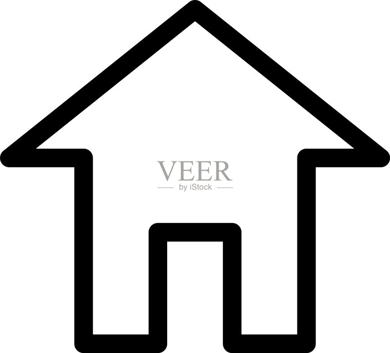 房屋标志符号轮廓现代设计图标素材