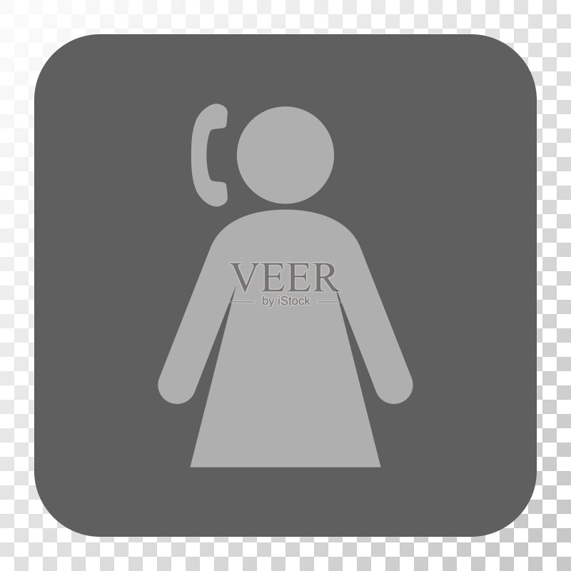 打电话的女人圆角方形按钮图标素材