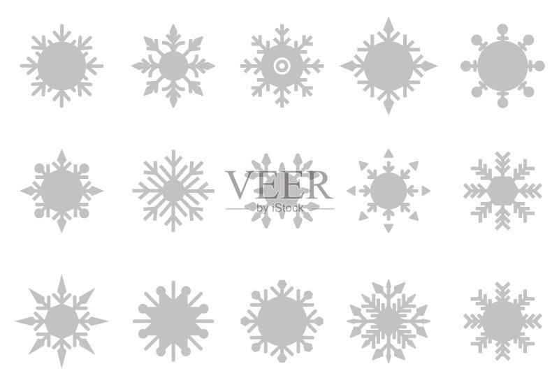 白色雪花图标背景图标素材
