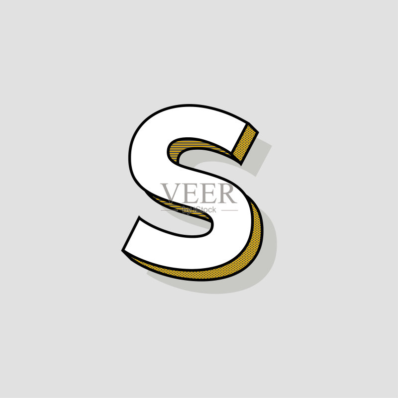 波普艺术风格logo字母S图标素材