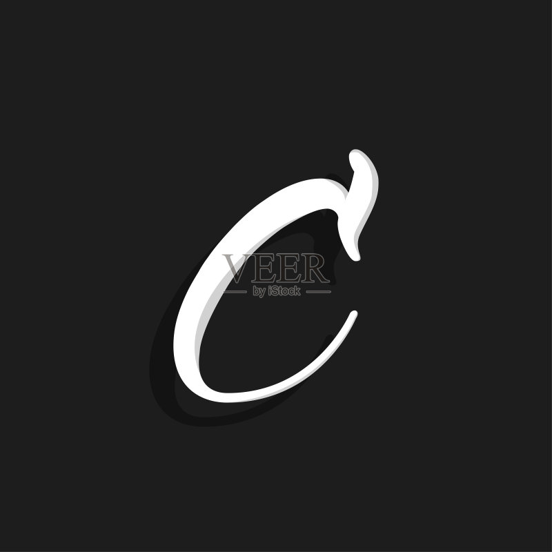 手写字母C标志图标素材
