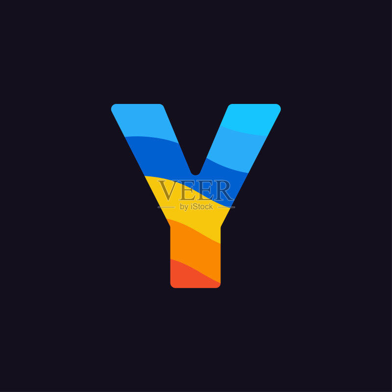 字母Y彩色蓝红橙Logo图标素材