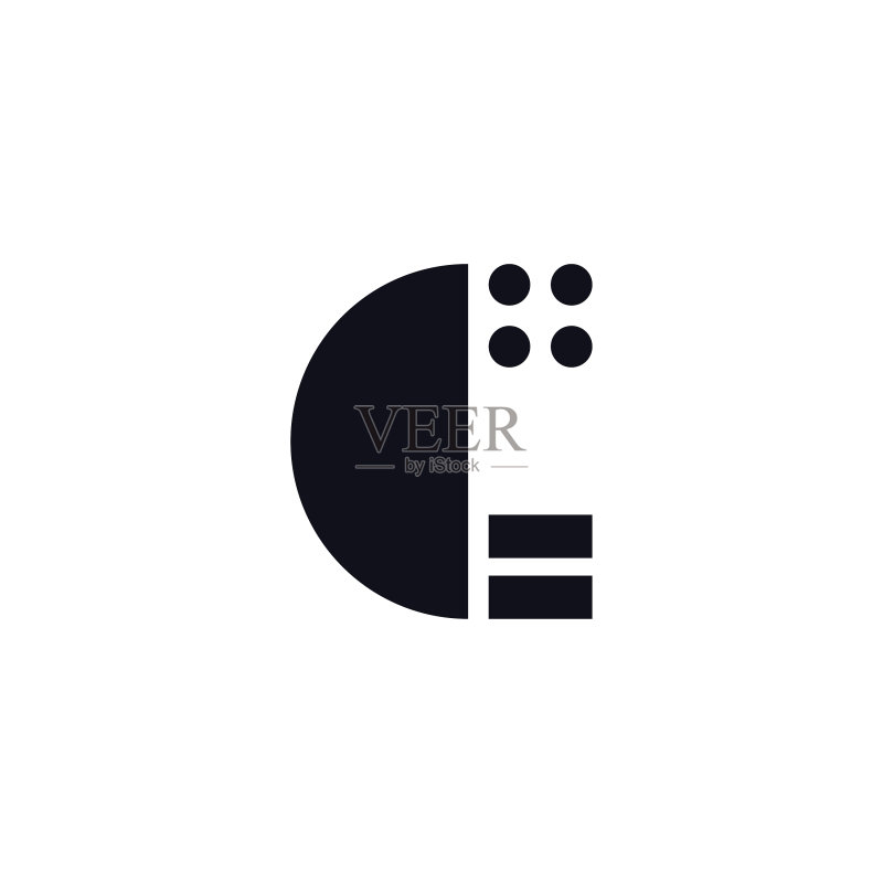 黑白Logo字母C图标素材