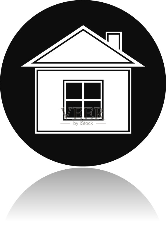 住宅房屋圆形黑色图标图标素材