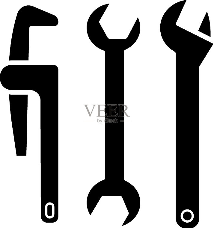 水暖工具图标(黑色)图标素材